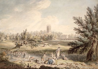 Magdalen College, Oxford, View from Cherwell Looking North West, 1791-92 by Edward Dayes